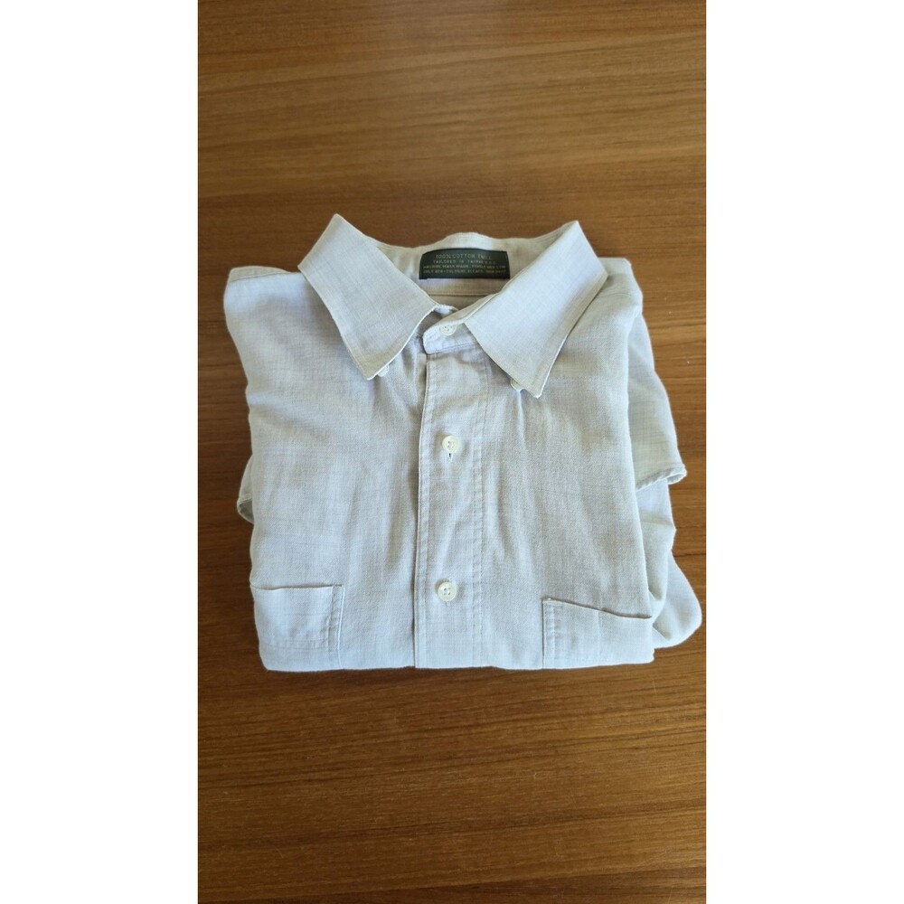 Rooster Shirt Works Men's Button Down 34-35 Long Sleeve Shirt 100% Cotton Twill